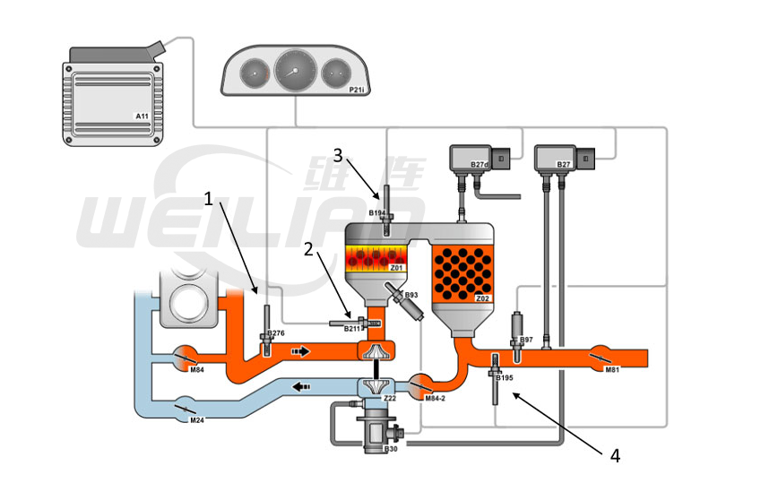 檢查排氣溫度傳感器: 故障排除 維連溫度傳感器