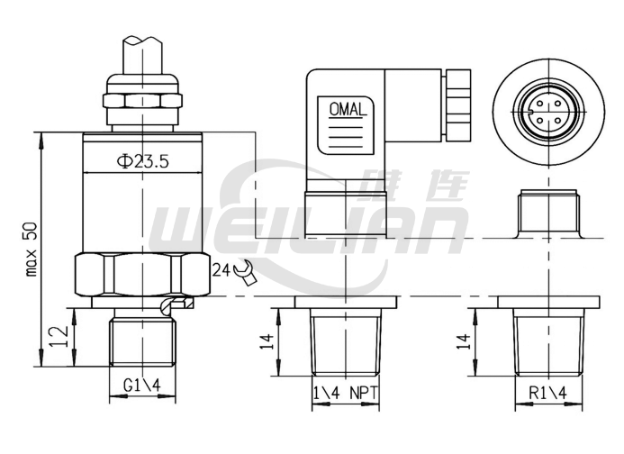 陶瓷壓阻型壓力C送器 維連壓力傳感器