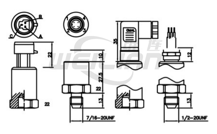 空調(diào)專用壓力C送器PM-P200V 維連壓力傳感器