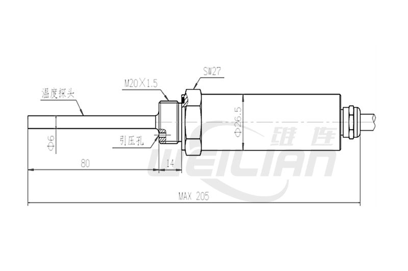 溫壓一體式變送器PM-P203 尺寸圖 維連壓力傳感器