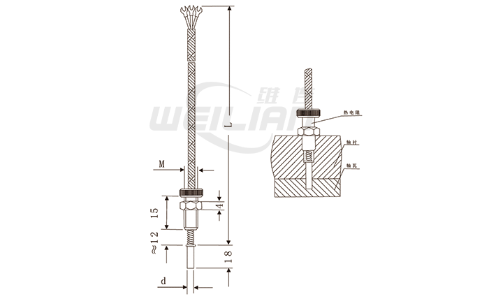 端面壓簧pt100鉑電阻溫度傳感器 維連溫度傳感器