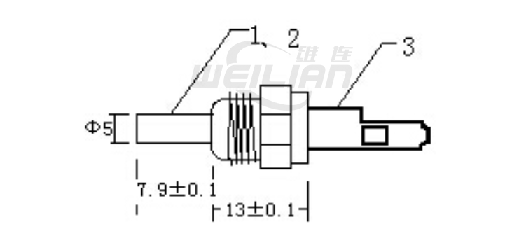 燃?xì)鉄崴鱾鞲衅?NTC 10K 溫度探頭3950 產(chǎn)品尺寸 維連溫度傳感器